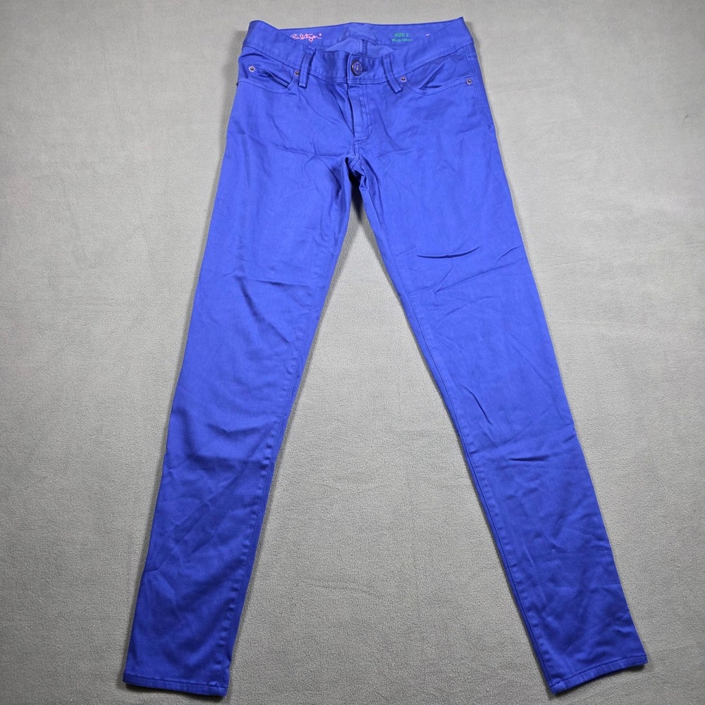 Lilly Pulitzer Jeans Womens Size 2 Blue Skinny Worth Skinny Stretch Solid